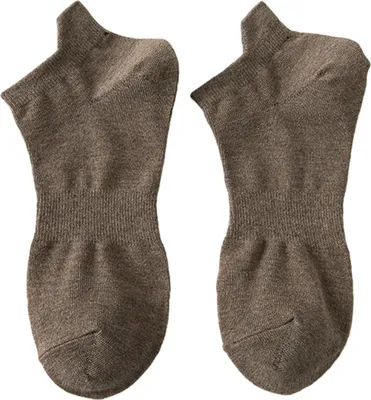 Produktbild von 1 Paar Herren-Bootssocken, niedrig geschnitten, flach, Baumwolle, einfarbig, hohe Elastizität, rutschfest, weich, schweißabsorbierend, schrumpffest, kurze, unsichtbare Sport-Socken