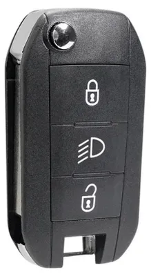Immagine prodotto di Chiave auto completa Techstar compatibile con Peugeot e Citroen, 3 pulsanti, HU83, 433MHz, con chip ID46, telecomando incluso