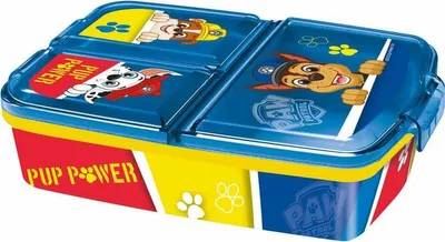 Zdjęcie produktu dla Pudełko na lunch z 3 przegrodami Paw Patrol w kolorze żółto-niebieskim Pudełko śniadaniowe dla dzieci