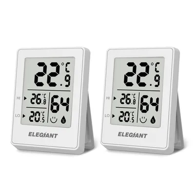 Produktbild von ELEGIANT Mini-Thermometer & Hygrometer – Digitales Raumklima-Messgerät für Temperatur & Luftfeuchtigkeit | Kompaktes Klima-Messgerät mit LCD-Display &