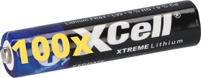 Immagine prodotto di 100x XTREME Batterie al litio AAA Micro FR03 L92 XCell 25x 4er Blister