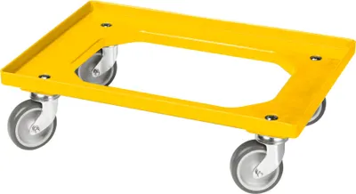 Produktbild von Transportroller für Kisten 60 x 40 cm mit 4 Lenkrollen in gelb