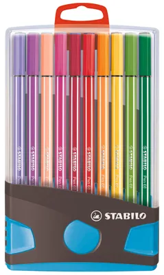 Produktbild von STABILO Pen 68 – Filzstift – ColorParade – 20er-Set – Anthrazit/Hellblau