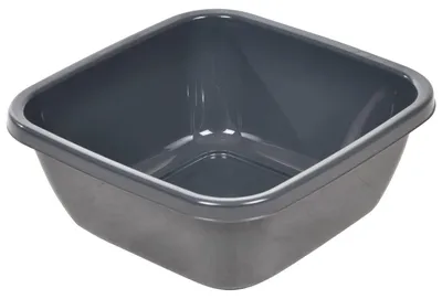Image de Bassine carré en plastique - Gris anthracite - 15L