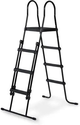 Immagine prodotto di Scala per piscina - Scala con corrimano - Nuoto sicuro - Gradini antiscivolo - Struttura da 108-122 cm - Colore nero