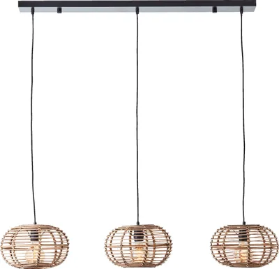 Produktbild von 3 flammige Bambus Hängelampe, Balken, max. 40 W, 142 x 111 cm