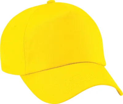 Image de Casquette de base-ball unie à 5 panneaux Beechfield (2 pièces/paquet) RW6698 (taille unique) (Jaune)
