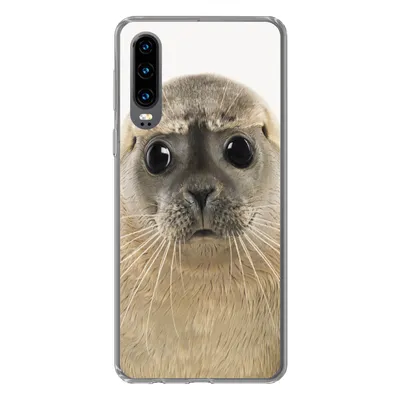 Produktbild von MuchoWow® Handyhülle Schutzhülle Hülle für Huawei P30 Jungen - Robbe - Kinder - Mädchen - Tiere Silikon Softcase Handy Hülle - Kartenbesitzer
