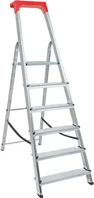 Produktbild von Alu-Stufenleiter mit 6 Stufen, erreichbare Arbeitshöhe 3210 mm