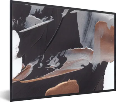 Produktbild von MuchoWow® Gerahmtes Poster Abstrakt - Farbe - Gold 80x60 cm - Poster mit Schwarzem Bilderrahmen Wandposter Rahmen Foto Bilder - Schwarzem - Mit Gestell