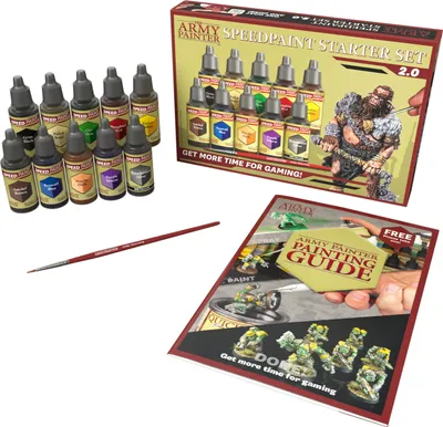 Produktbild von The Army Painter SPEEDPAINT STARTER SET 2.0, Schwarz, Blau, Braun, Grün, Violett, Rot, Silber, Gelb, Acrylfarbe, Flüssigkeit, 18 ml