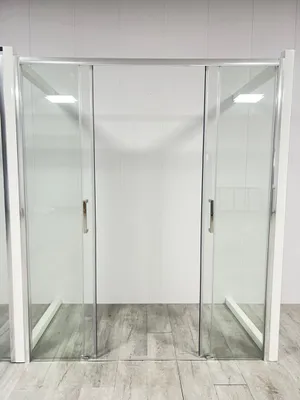Produktbild von Duschkabine 180 cm Wandwand mit einfachem Einstieg mit zwei festen Glasplatten und zwei Glasschiebeplatten Höhe 200 cm - FRASCIO