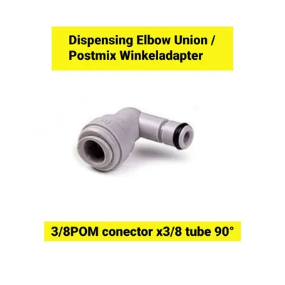 Obrázok produktu pre Postmix uhlový adaptér 3/8POM konektor x 3/8 trubica 90°