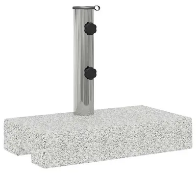 Image de Support de parasol - Socle de parasol en granit rectangulaire - 25 kg - 45 x 25 x 38,5 cm - Acier inoxydable - Gris
