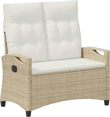 Obrázok produktu pre Záhradná lavička s vankúšom Béžová a krémová 105 x 60 x 112 cm