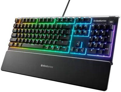 Produktbild von SteelSeries Apex 3 - Gaming Tastatur - 10-Zonen RGB-Beleuchtung - Premium magnetische Handballenauflage - Portugiesisch (QWERTY) Layout