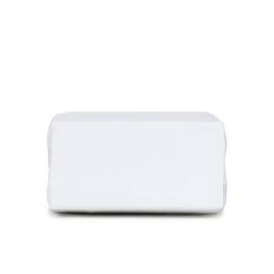 A white fitted sheet is shown from the side against a white background.