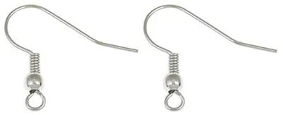Produktbild von Edelstahl Ohrhaken - Mit Kugel - Zur Schmuckherstellung - 20 Stück 20 mm