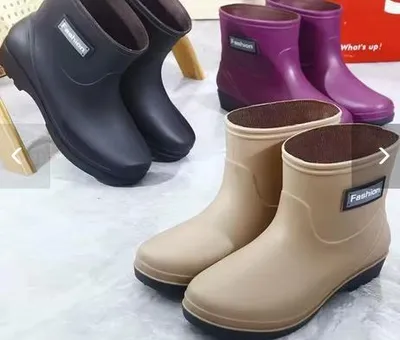 Produktbild von Bequeme kurze Röhren-Regenstiefel, Damen-Gummischuhe, niedrige Taille, Wasserschuhe, Meeresfrüchte-Versammlung, kurze Röhren-Wasserstiefel