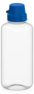 Image de Gourde 1 litre « School » - Gourde en Tritan idéale pour la crèche, l'école et les loisirs - Gourde sans BPA - transparente/bleue