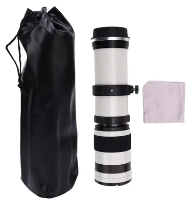 Produktbild von 420–800 mm F8,3 Telezoomobjektiv, passend für EF EF-S-Mount-Kameras, Kamera mit manuellem Fokus, Aluminiumlegierung, optisches Glas, weiß