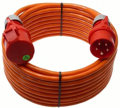 Produktbild von CEE Starkstromkabel H07BQ-F PUR-Leitung 5G1,5 / 5G2,5 16A wahlw. mit Phasenwender IP44 5-50m, Querschnitt:5x1.5mm², Phasenwender:nein, Länge:5m