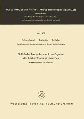 Zdjęcie produktu dla Einfluß der Probenform auf das Ergebnis des Kerbschlagbiegeversuches