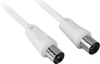 Zdjęcie produktu dla goobay Antennenkabel Koax Stecker/Kupplung weiß 15 m