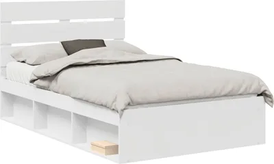 Immagine prodotto di vidaXL Struttura letto con testata bianca 120 x 190 cm in legno di pino massiccio
