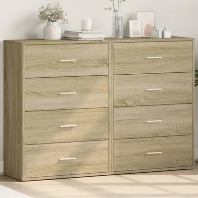 Produktbild von vidaXL Sideboards 2 Stk. Sonoma-Eiche 60x31x84 cm Holzwerkstoff