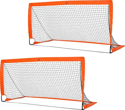 Produktbild von Fußballtor Set, leicht, einfache Montage, Tragetasche, Stahlrohre, 183x90x90 cm, Orange