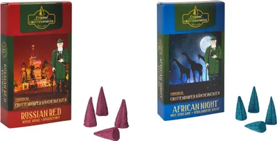 Produktbild von Crottendorfer Räucherkerzen  2er Set African Night / Russian Red - Inhalt jeweils 24 Stück, Größe M (Standard) - 1700 A+R