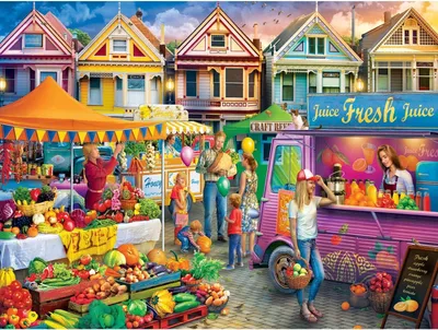 Immagine prodotto di Master Pieces Puzzle Mercato contadino Mercato del fine settimana 750 pezzi
