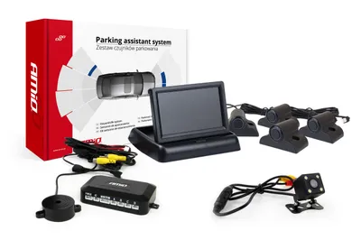 Immagine prodotto di AMiO Parking Assist TFT02 4,3" con telecamera HD-315-LED a 4 sensori nero Autocarro