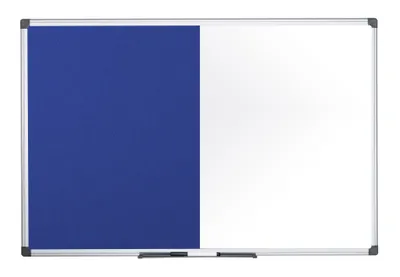 Produktbild von Kombitafel Filztafel und Whiteboard magnetisch weiß blau 60x45 cm