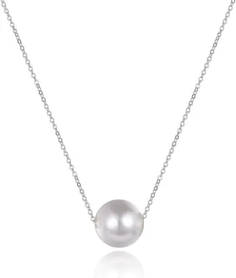 Produktbild von Sterling Silber Perle Choker Halskette Damen 8mm Süßwasser Zuchtperlen Hochzeit Geschenk