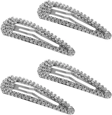 Image de 4 barrettes à cheveux en strass pailletées pour femmes