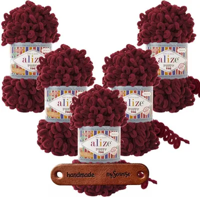 Produktbild von 5 x ALIZE Puffy Fine 107 Cherry mit Label