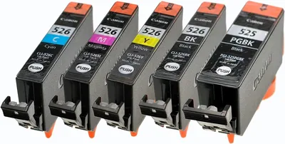 Image de Canon PGI-525 PGBK + CLI-526 bk/c/m/y Set Multipack Cartouches d'encre Bulk pour Pixma Mg5200 Mg5350 Mg5250 Mg5300 Ip4850 Ip4800 Mx885 Ip4950 Ip484848484840 Ix655 0 Mg5120 Mg6120 Mg6250 Mg8120