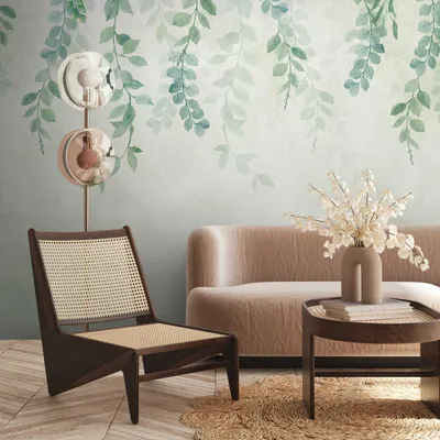 Produktbild von Profhome 399071-GU Fotovliestapete Floral matt grün blau creme-weiß 3,71 m x 2,8 m