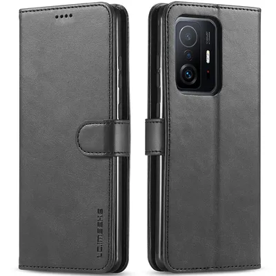 Obrázek produktu pro Pouzdro pro Xiaomi 11T / 11T Pro, kožené flipové pouzdro s magnetickým uzávěrem a stojánkem, ochranné pouzdro černé