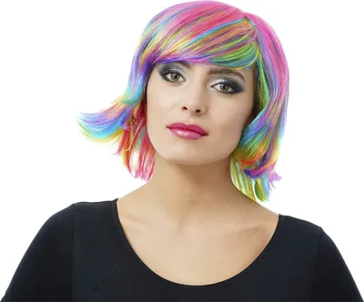 Produktbild von Perücke Pixie regenbogen bunt