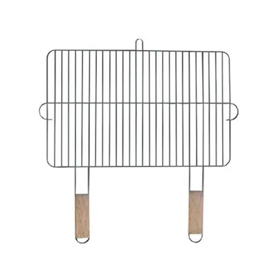 Obrázek produktu pro Gril 54x34cm se 2 dřevěnými rukojeťmi ocelový chromovaný grilovací nástavec náhradní gril