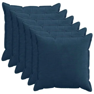 Imagen del producto de vidaXL, fundas de cojín, 6 unidades, color azul marino, 70 x 70 cm, con cordón