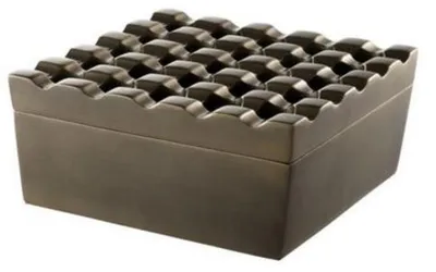Image de Casa Padrino : cendrier en laiton de luxe - Accessoire design en laiton vieilli - 20 x 20 x 9 cm