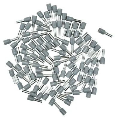 Produktbild von Aderendhülsen 4,00mm² (grau), isoliert, 100 Stück