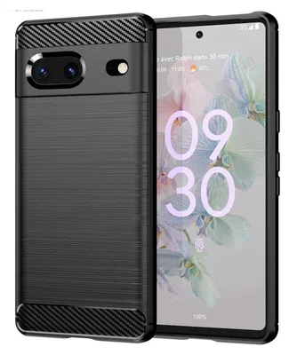 Produktbild von Conie Silikon Schutzhülle für Google Pixel 7 Tasche Case Cover Bumper TPU Carbon Look Hülle in Schwarz