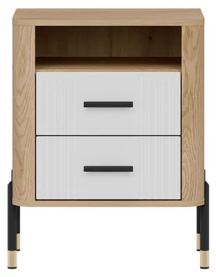 Produktbild von Furniture24 Nachttisch Dante Dt22 Nachtschrank 56 X 69  X 40 Cm - Cremona Eiche/Weiß