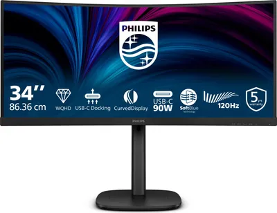 Produktbild von Philips 3000 series 34B2U3600C/00 Computerbildschirm 86,4 cm (34") 3440 x 1440 Pixel Wide Quad HD LCD Schwarz