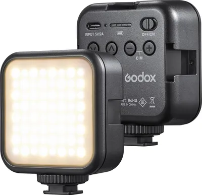 Produktbild von Godox LITEMONS LED6Bi Zweifarbige Temperatur-LED-Videolampe Wiederaufladbare Mini-Einfuellleuchte 3200K-6500K Dimmbare Unterstuetzung Magnetische Adsorption mit 3 Kaltschuhhalterungen fuer Vlog Live-Streaming-Produktfotografie